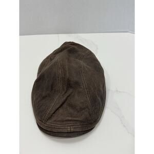 Scala Classico Men's Leather Newsboy Hat Size Large/XL